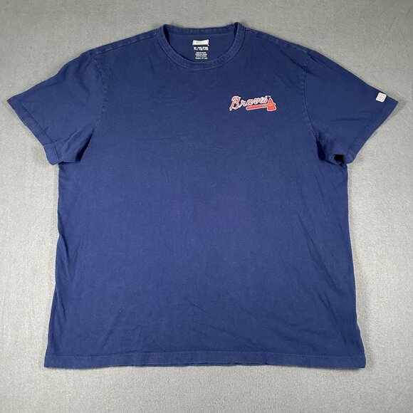 Atlanta Braves Tailgate Mens XL Blue Graphic Short Sleeve Crew Neck Tee T-shirt - Picture 2 of 8